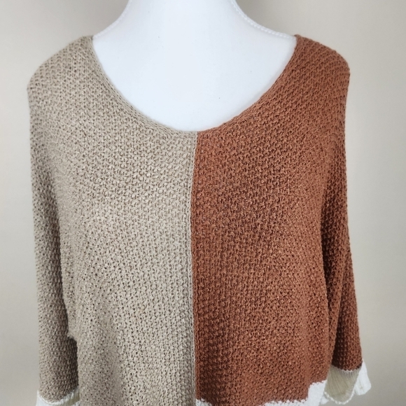 COLORBLOCK V-NECKKNIT SWEATER | STYLEOPTIONS Size Medium - Picture 10 of 13